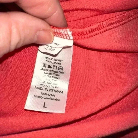 Lularoe large Disney Randy Kermit baseball Tee  in coral‎ & lavender. NWT. - Picture 5 of 8